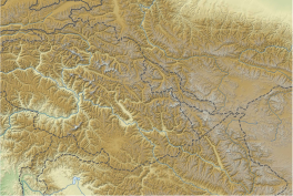 Map showing the location of Hispar Glacier