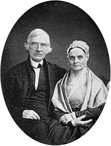 Daguerreotype portrait of Lucretia and James Mott sitting together