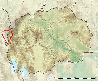 Ungefähre Lage des Gebirges im nordmazedonisch-albanischen Grenzgebiet