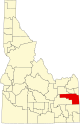 State map highlighting Bonneville County