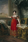 Maria Isabel of Portugal in front of the Prado in 1829 by Bernardo López y piquer