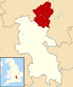 City of Milton Keynes, shown within Buckinghamshire and England