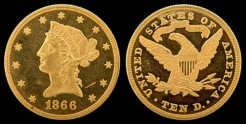NNC-US-1866-G$10-Liberty Head (new style & motto)