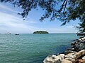 The uninhabitated islet, Arang Island, as seen from downtown Port Dickson