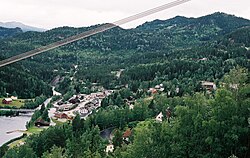 Rødberg, the largest settlement in Numedal.