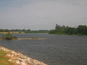 Scenic view of the Red River of the South taken from levee in Alexandria