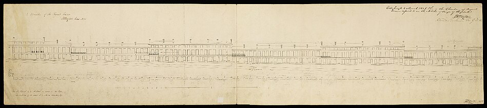 A long horizontal architectural drawing of Regent Terrace in Edinburgh