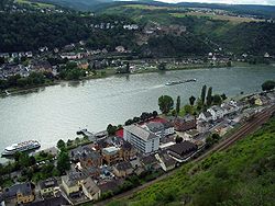 View of St. Goar (in top half of picture) from Patersberg