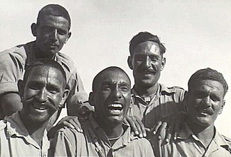 Indian soldiers smile at Tobruk