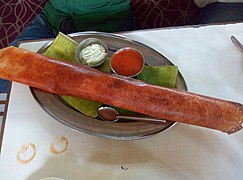 "Table dosa" which covers almost half of the table