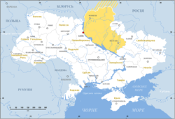 Location on the map of Ukraine