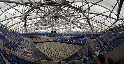 An interior design panorama of the Veltins-Arena