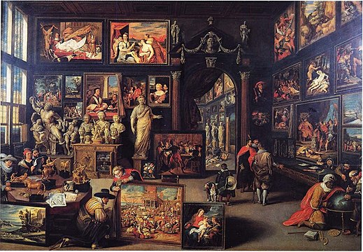Collection of Cornelis de Geest with Paracelsus; 1630s, oil on panel, 73 × 104 cm, The Bute collection.