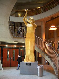 The former statue at York University in Canada