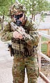 Soldier wearing AMCU combat uniform and equipment in Iraq, 2016