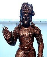 Gandhāran statue of Avalokiteśvara, abhaya-mudrā. 3rd century CE.