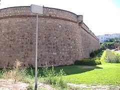 South curtain wall at the junction with orillon and guard house