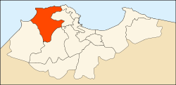Map of Algiers Province highlighting Chéraga District