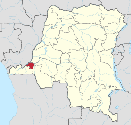 Kinshasa city-province on map of DR Congo