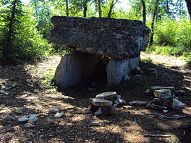 The Dolmen of the Aurie Lake known as "Pech Lapeyre" in Limogne-en-Quercy