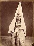 A hennin-like tantour on a Druze woman in Chouf, Lebanon, 1870s