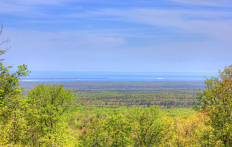 View from Mount Arvon to Lake Superior, May 2014.