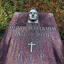 Heinrich Federer (1866–1928) Schriftsteller, Priester. Grab, Friedhof Rehalp, Zürich