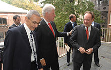 John DeGioia with Bill Clinton and John Podesta