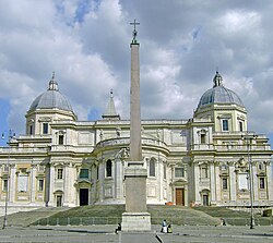 Esquiline obelisk, originally on the western flank of the mausoleum. Found in 1527 and removed in 1587 to Santa Maria Maggiore by Pope Sixtus V.