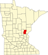 State map highlighting Kanabec County