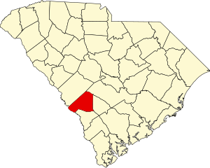 Map of South Carolina highlighting Barnwell County