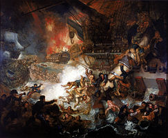 The Battle of the Nile, painting by Mather Brown