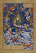 Persian miniature of the Mi'raj of the Prophet by Sultan Mohammed, 1539–1543; British Library
