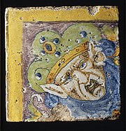 Tile with head, c. 1549–51