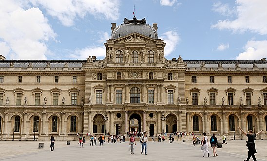 Western facade of the Pavillon Sully, redesigned by Hector Lefuel