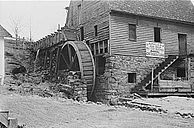 Gristmill with water wheel, Skyline Drive, Virginia, 1938