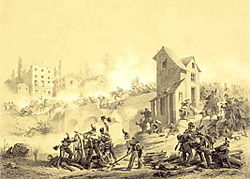 Drawing of a battle