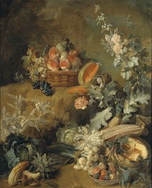 Still Life of Fruits and Vegetables "Earth" (1721), 145 x 113 cm., Nationalmuseum