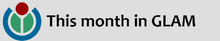 "This month in GLAM" next to Wikimedia logo