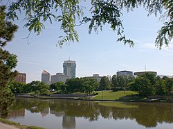Downtown Wichita viewed from the west bank of the Arkansas River (2010)