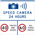 (G6-327-3) Speed Camera (24 Hours) (Speed Limits per Category) (used in New South Wales)