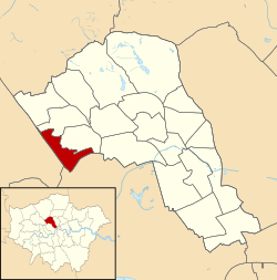 Kilburn highlighted within Camden