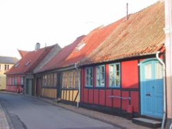 Street with old houses in Kerteminde.