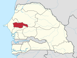 Location of Diourbel in Senegal