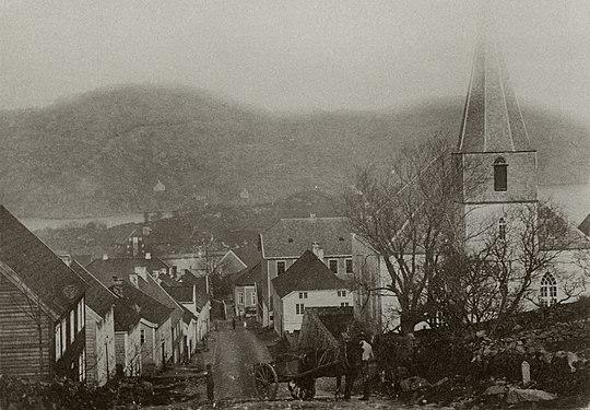 View of the church around the year 1900 (before the fire)