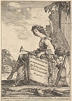 1641 AD. Woman Holding a clareta or clarion.