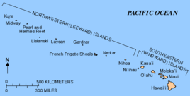 Karte der gesamten Hawaii-Inselkette, einschließlich der nordwestlichen Inseln