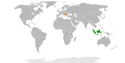 Map indicating locations of Indonesia and Yugoslavia