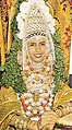 Image 58Jewish Yemenite bride in traditional bridal vestment, adorned with a henna wreath, 1958 (from Culture of Israel)