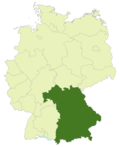Map of Germany: Bavarian football association highlighted